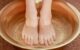 a woman having footbath.