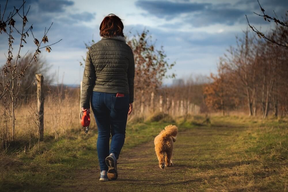 a woman is woking on a mountain